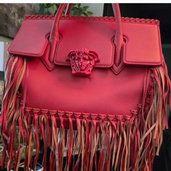 Pristine Authentic Limited Edition Versace Medussa Head Fringe Satchel Bag - Picture 2 of 16